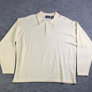 Trader Bay Vintage Ivory Mens‎ Merino Wool Blend Shirt Sweater XLarge